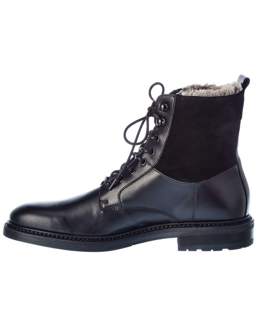 Shoes * | M By Bruno Magli Cerone Leather & Suede Boot Men Black