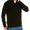 Clothing * | Raffi Zip-Up Mockneck Cashmere Sweater Men Black