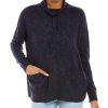 Clothing * | Raffi Funnel Neck Sweater Women Blue