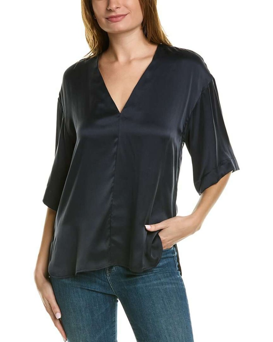 Clothing * | Equipment Akilah Silk Blouse Women Blue