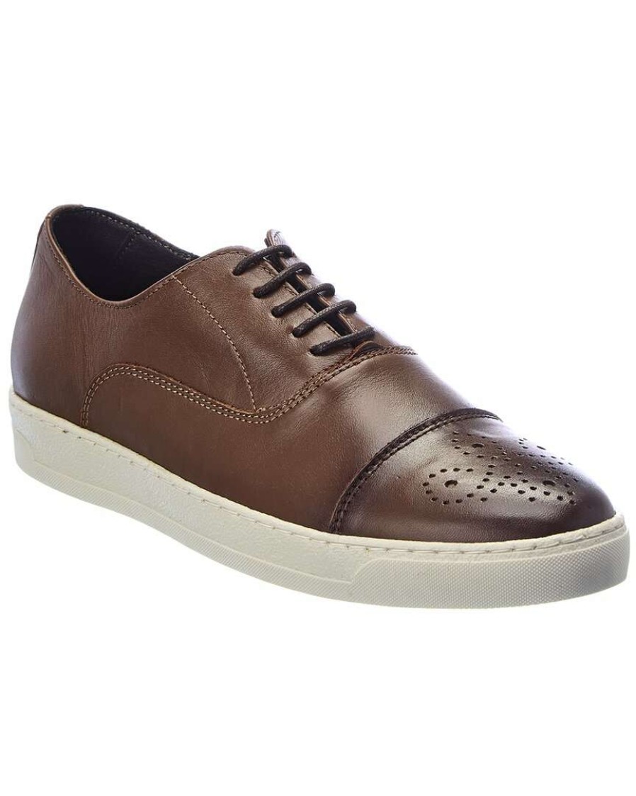 Shoes * | M By Bruno Magli Stefanucci Leather Sneaker Men Brown