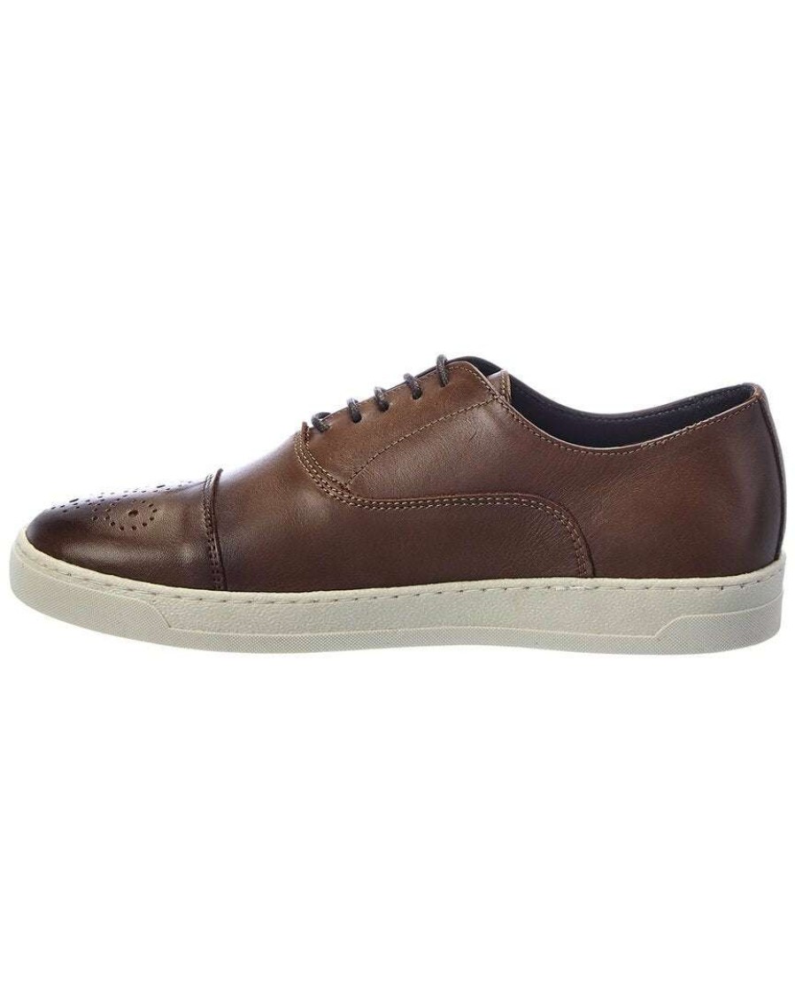 Shoes * | M By Bruno Magli Stefanucci Leather Sneaker Men Brown