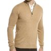 Clothing * | Raffi Zip Mock Neck Cashmere Sweater Men Brown