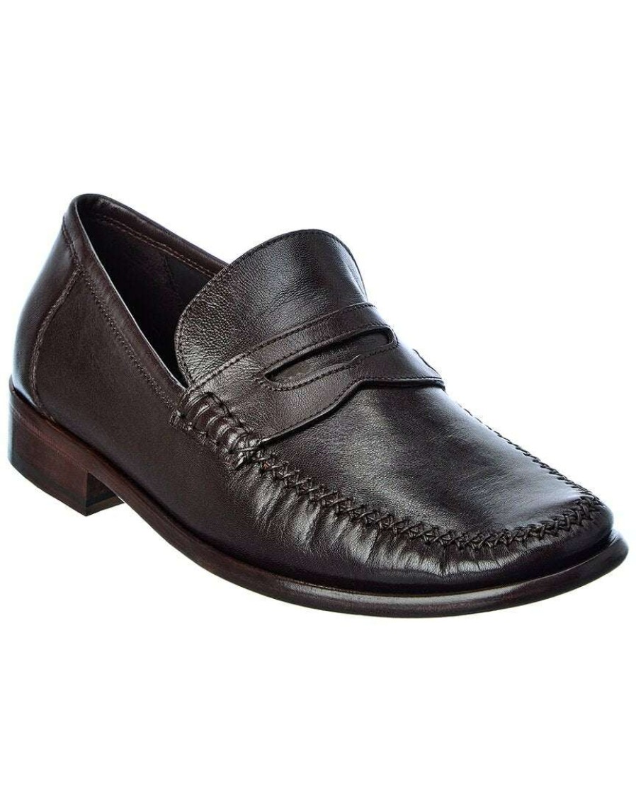 Shoes * | M By Bruno Magli Rho Leather Loafer Men Brown