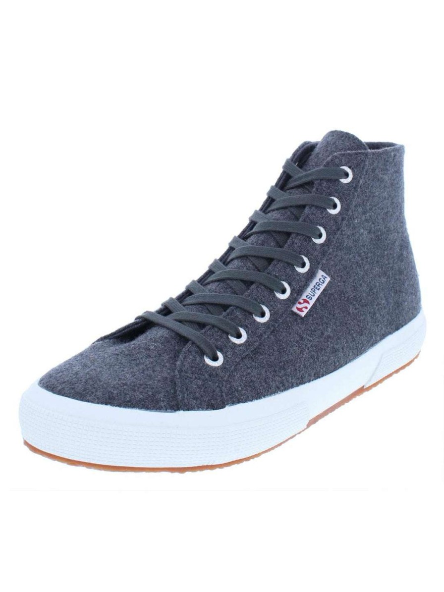 Shoes * | Superga 2795 Mens Wool Hi Top Fashion Sneakers Dark Grey