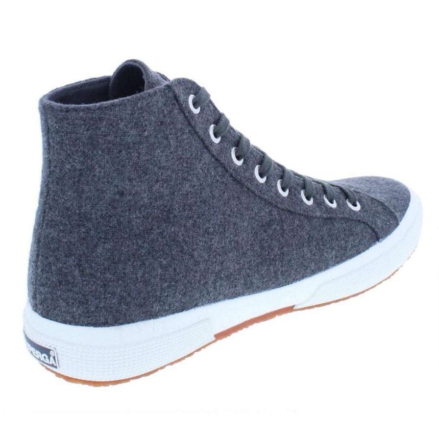 Shoes * | Superga 2795 Mens Wool Hi Top Fashion Sneakers Dark Grey