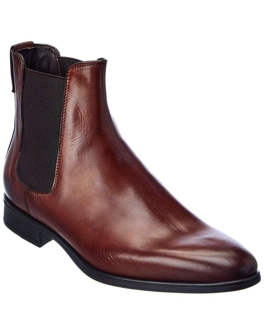 Shoes * | M By Bruno Magli Mariano Leather Boot Men Brown