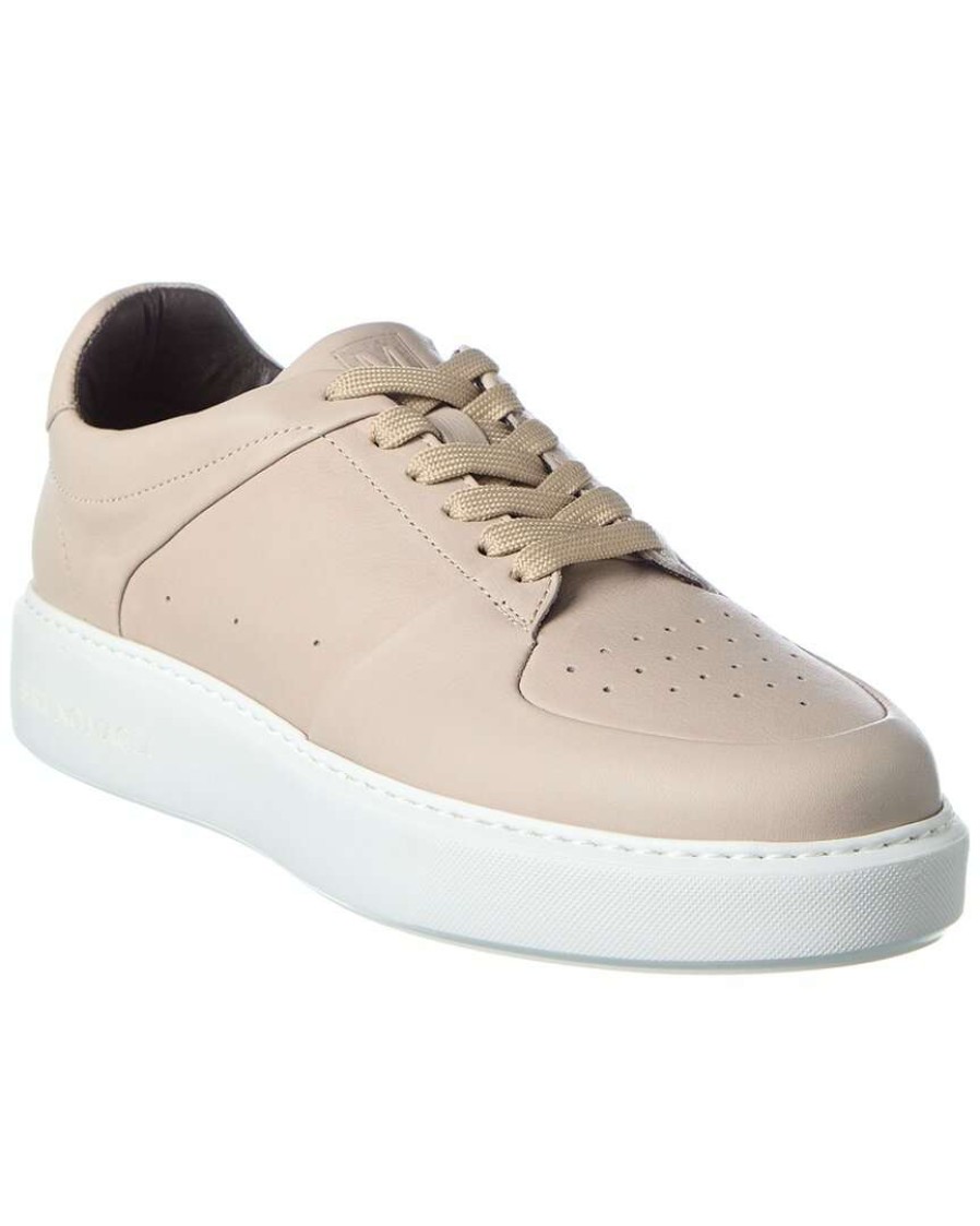 Shoes * | M By Bruno Magli Cesare Leather Sneaker Men Beige