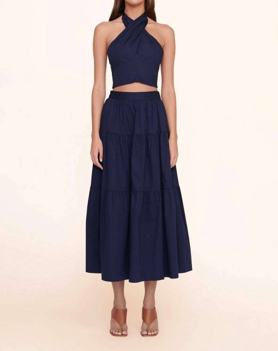 Clothing * | Staud Sea Skirt In Women Navy