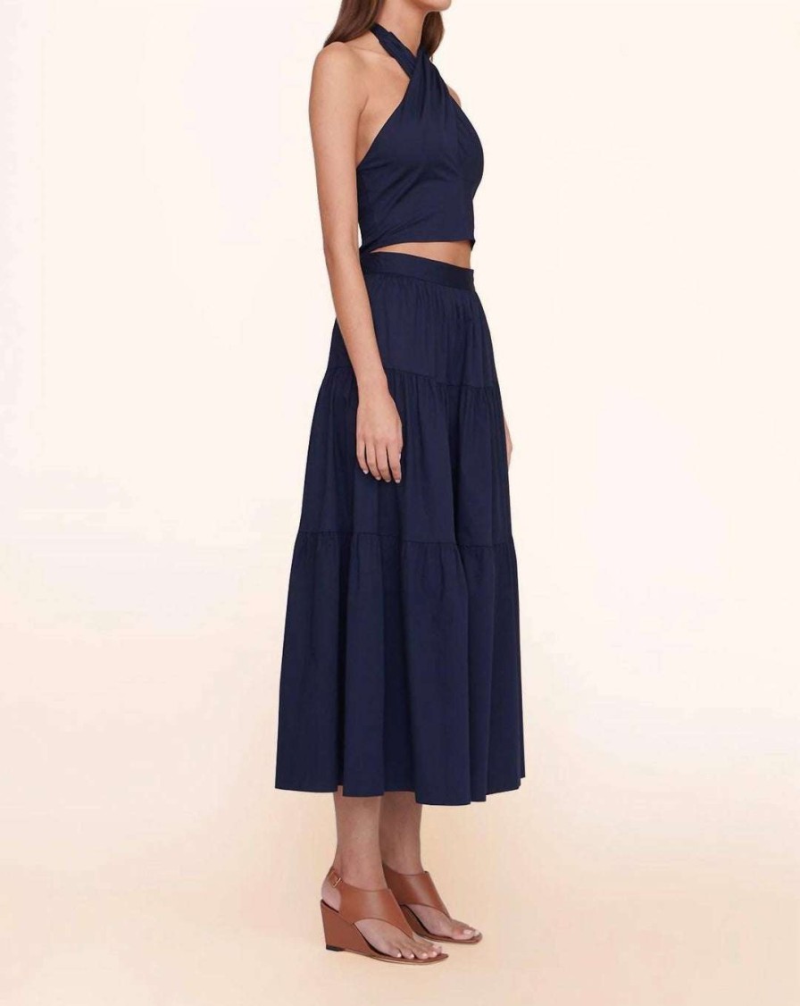 Clothing * | Staud Sea Skirt In Women Navy