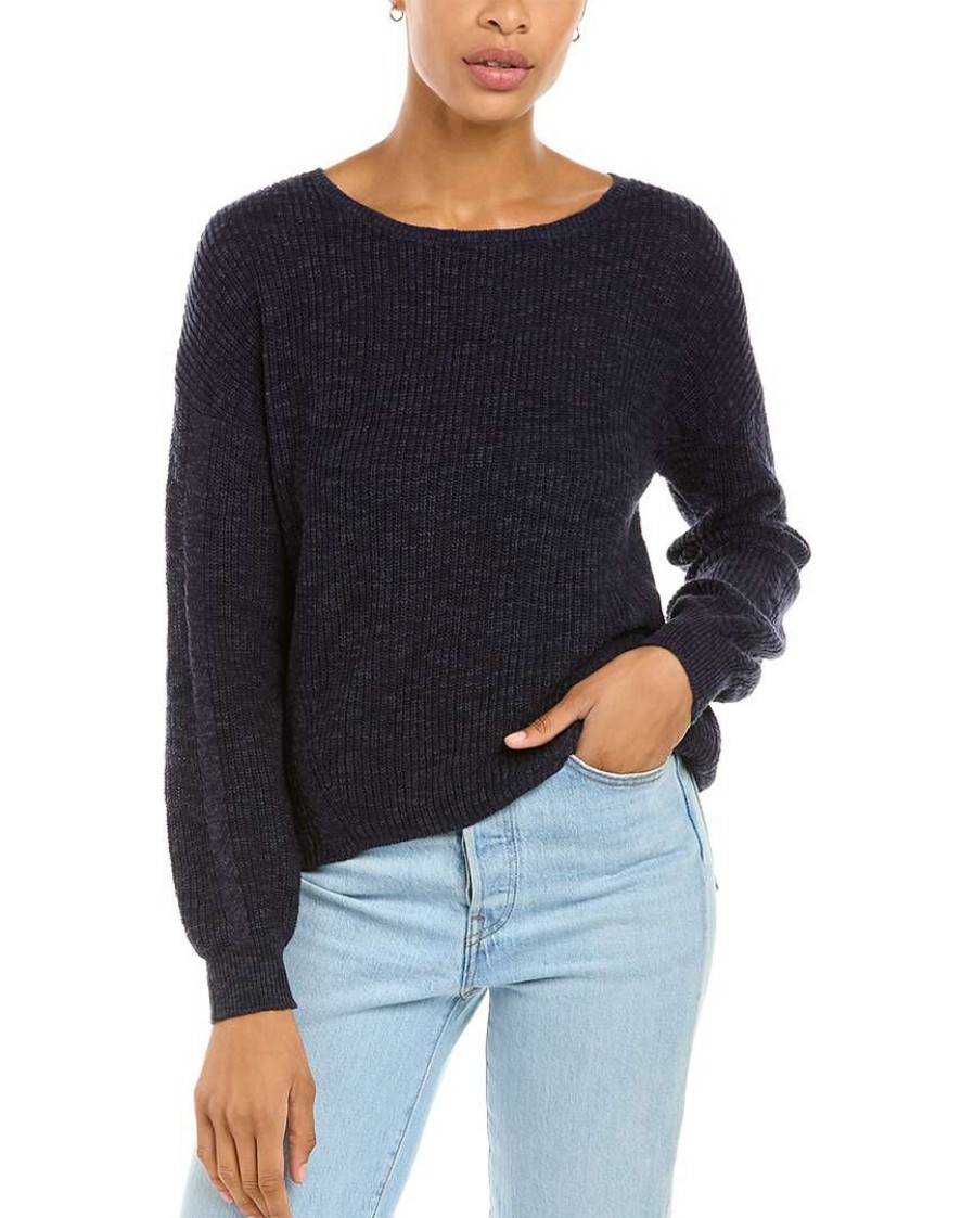 Clothing * | Raffi Rib & Cable Sweater Women Blue