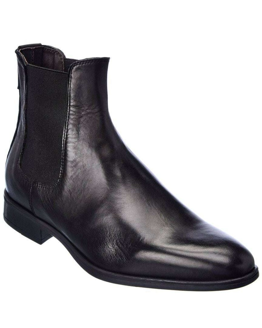 Shoes * | M By Bruno Magli Mariano Leather Boot Men Black