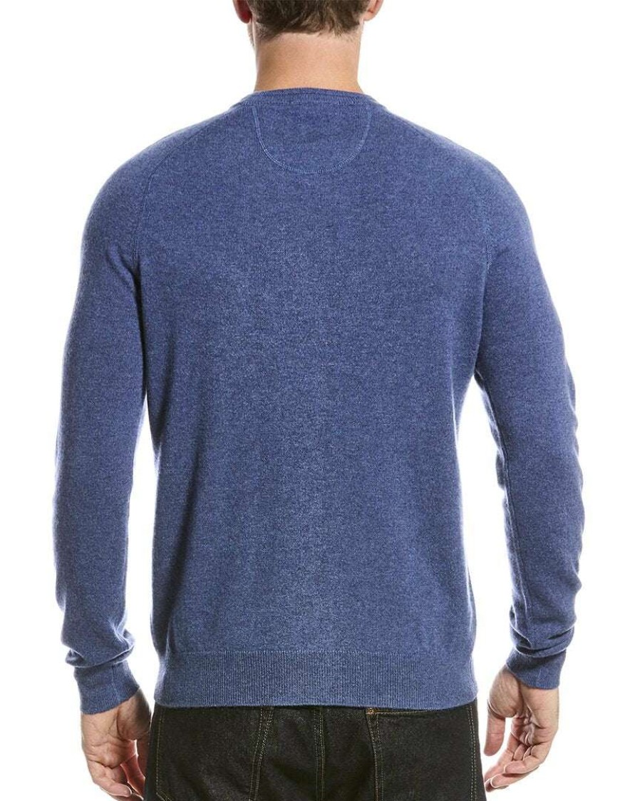 Clothing * | Raffi Crewneck Cashmere Sweater Men Blue