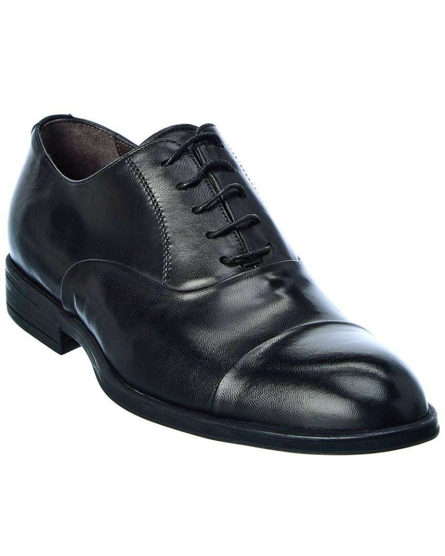 Shoes * | M By Bruno Magli Ricci Leather Oxford Men Black