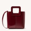 Handbags * | Staud Mini Shirley Split Leather Bag In Women Bordeaux