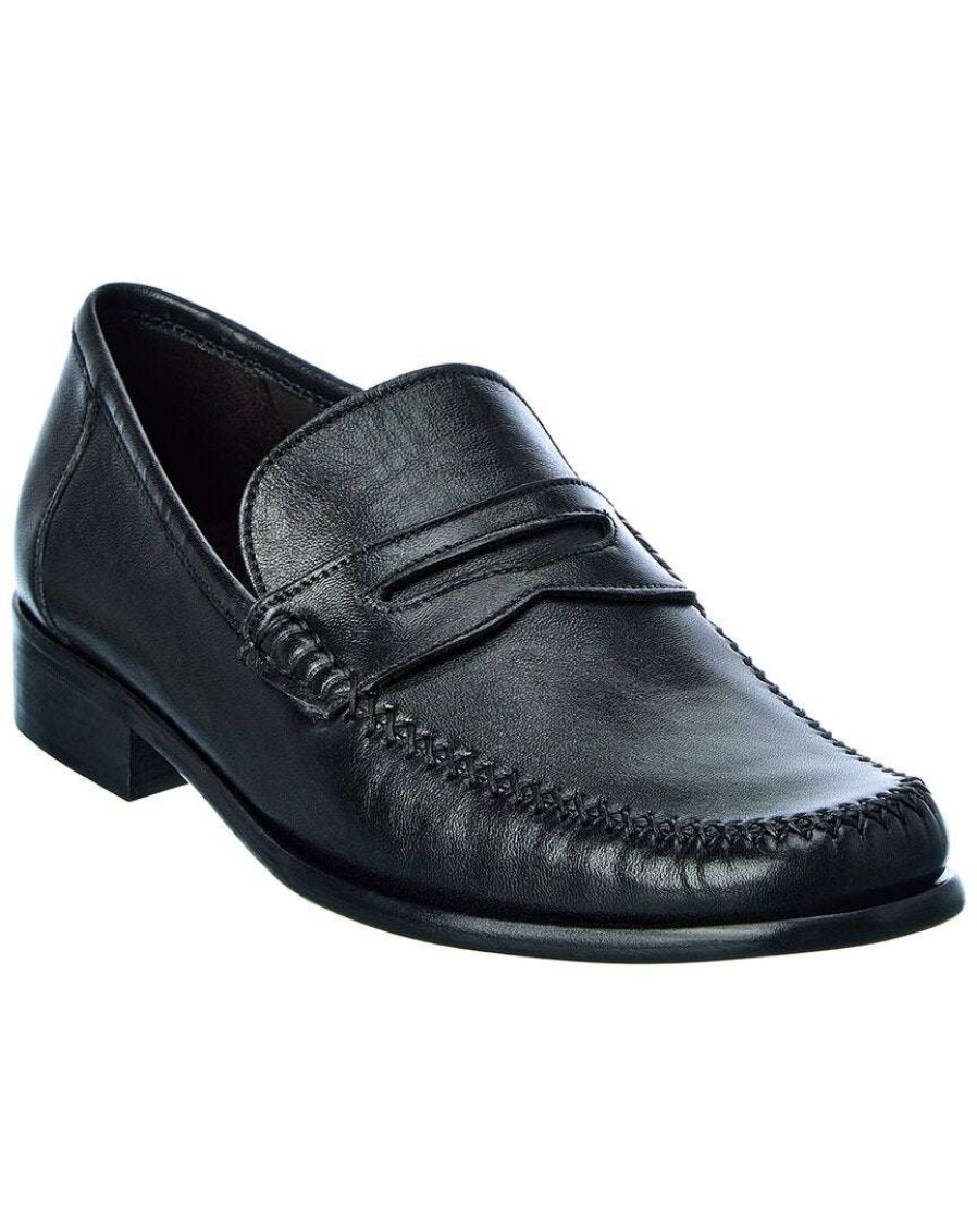 Shoes * | M By Bruno Magli Rho Leather Loafer Men Black