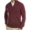 Clothing * | Raffi Zip Mock Neck Cashmere Sweater Men Red