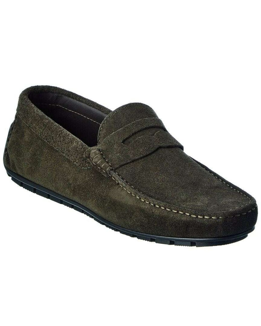 Shoes * | M By Bruno Magli Xeno Suede Loafer Men Green