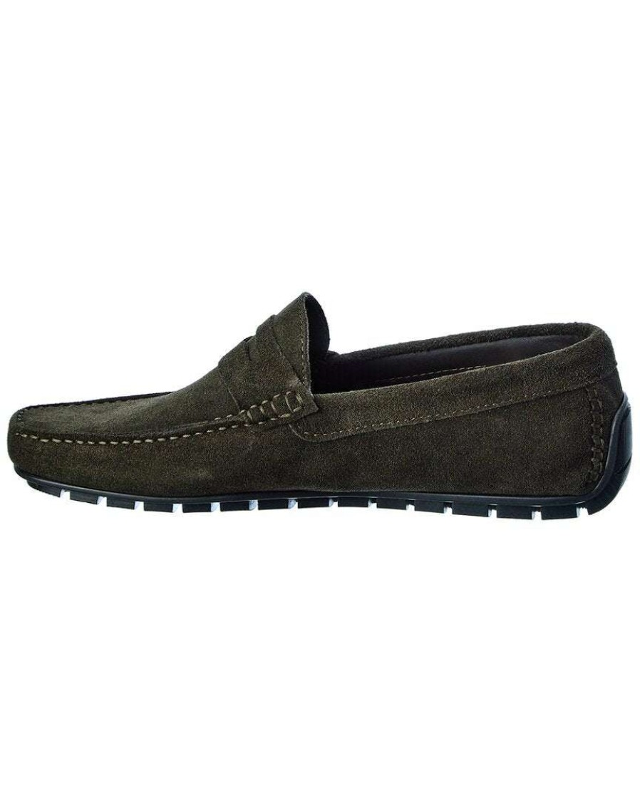 Shoes * | M By Bruno Magli Xeno Suede Loafer Men Green