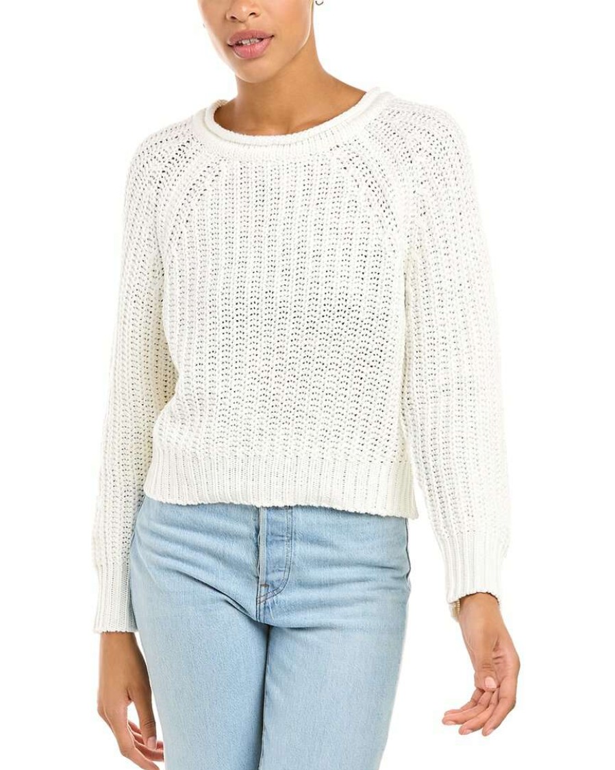 Clothing * | Raffi Raglan Sweater Women White