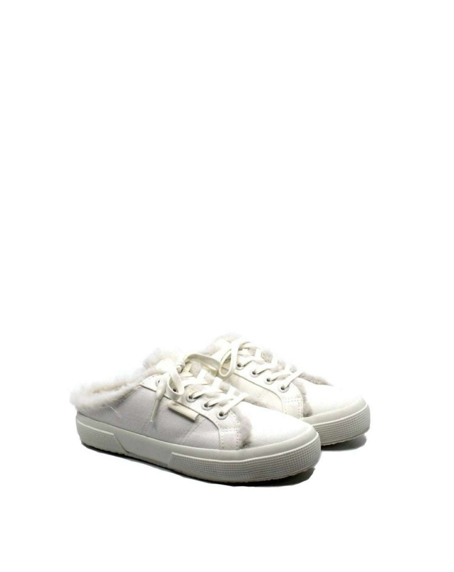 Shoes * | Superga 2402 Fur Mule Sneaker In Women Total White