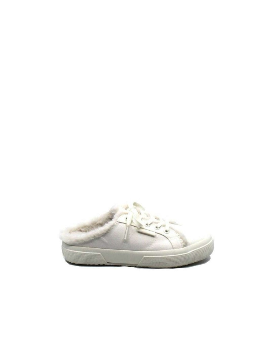 Shoes * | Superga 2402 Fur Mule Sneaker In Women Total White