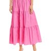 Clothing * | Staud Lucca Womens Tiered Long Maxi Skirt Wild Orchid