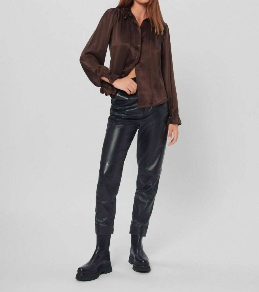 Clothing * | Equipment Loudette Silk Satin Shirt In Women Ganache