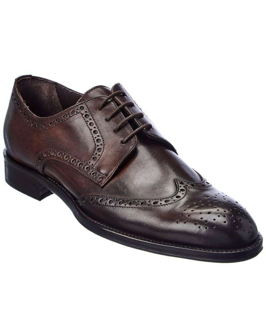 Shoes * | M By Bruno Magli Costa Leather Oxford Men Brown