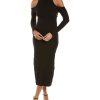 Clothing * | Lna Ark Rib Midi Dress Women Black