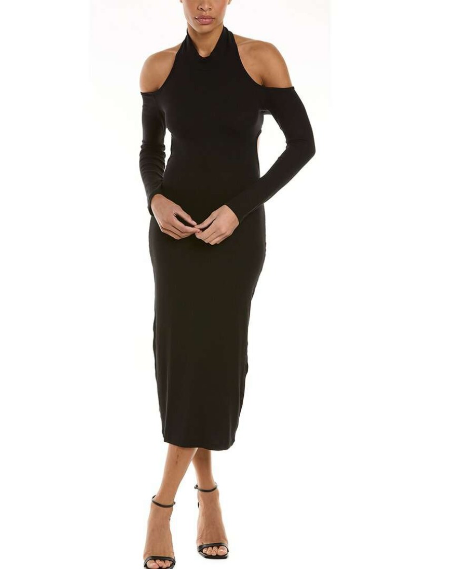 Clothing * | Lna Ark Rib Midi Dress Women Black