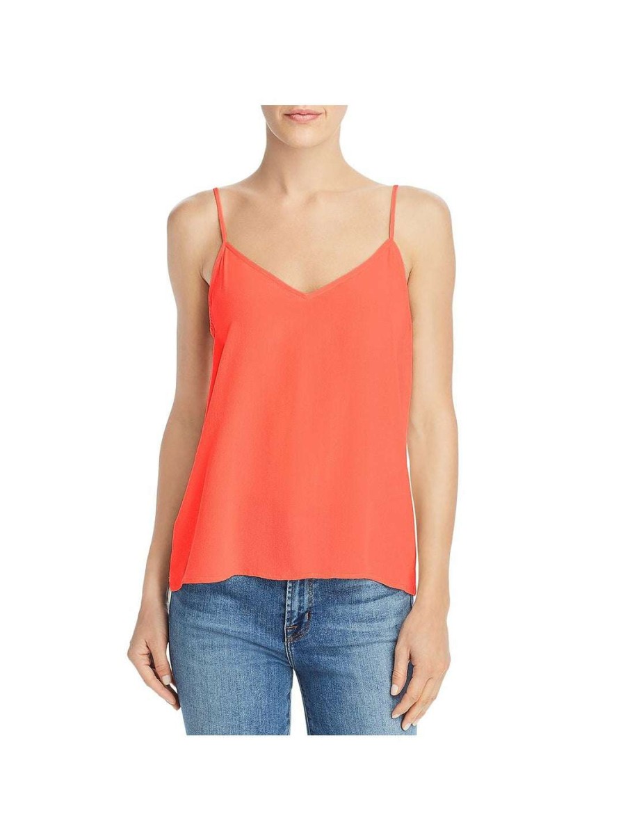 Clothing * | Equipment Layla Womens Silk Blend V Neck Top Hot Coral