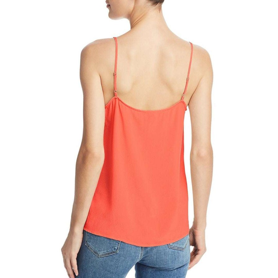 Clothing * | Equipment Layla Womens Silk Blend V Neck Top Hot Coral