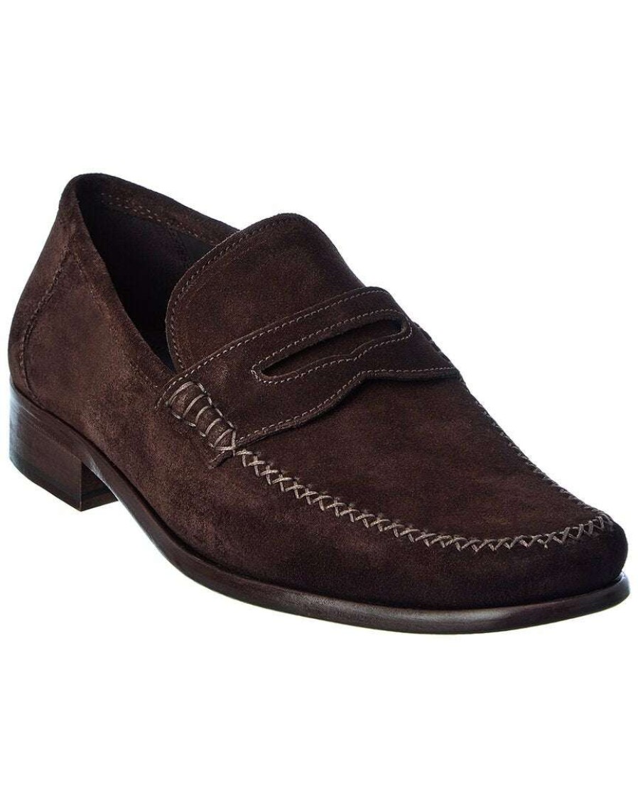 Shoes * | M By Bruno Magli Rho Suede Loafer Men Brown