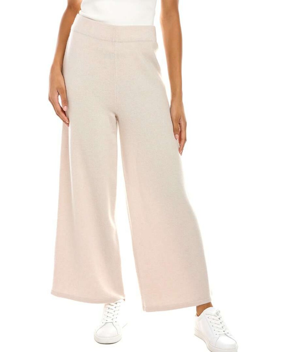 Clothing * | Raffi Essential Milano Knit Cashmere Pant Women White