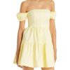 Clothing * | Staud Elio Womens Tiered Off Shoulder Mini Dress Ginger