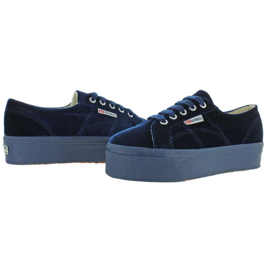 Shoes * | Superga 2790 Womens Velvet Low-Top Sneakers