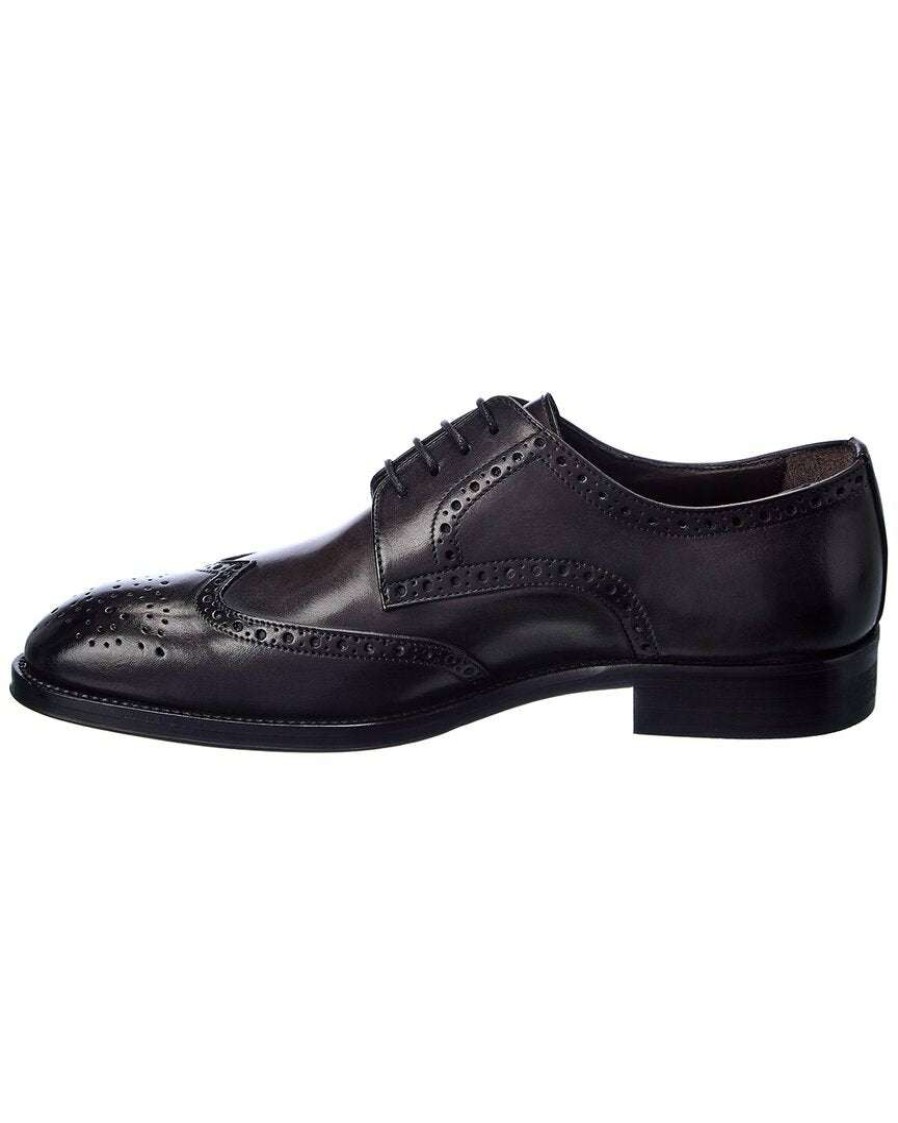 Shoes * | M By Bruno Magli Costa Leather Oxford Men Grey