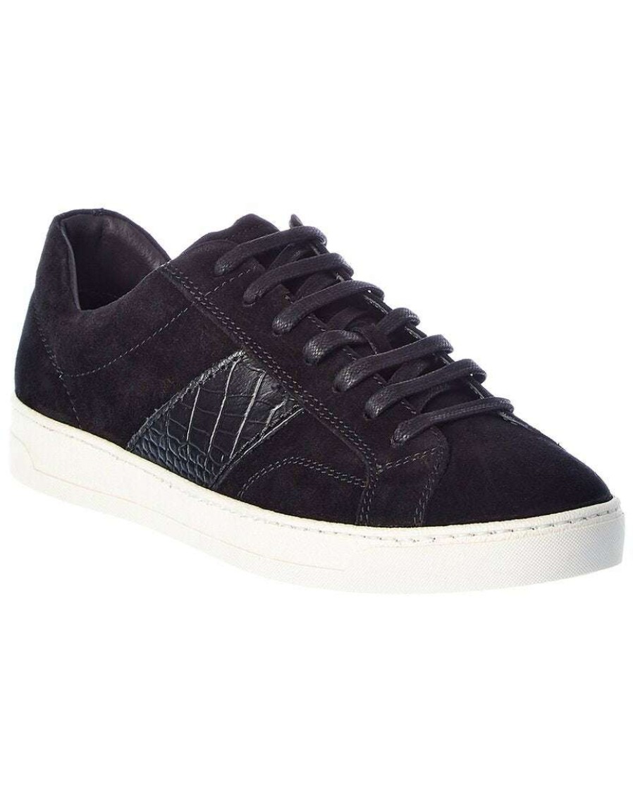 Shoes * | M By Bruno Magli Justice Suede Sneaker Men Black