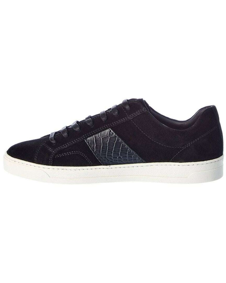 Shoes * | M By Bruno Magli Justice Suede Sneaker Men Black