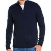 Clothing * | Raffi Zip Mock Neck Cashmere Sweater Men