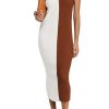 Clothing * | Staud Dana Dress In Women Tan/White