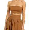 Clothing * | Staud Lilies Womens Tube Embellished Strapless Top Mocha