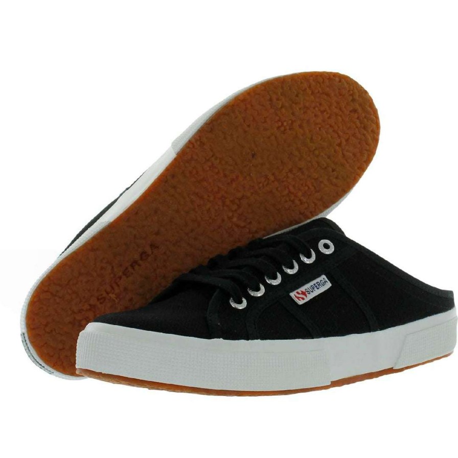 Shoes * | Superga 2402 Cotw Womens Canvas Open Back Slip-On Sneakers Black/White