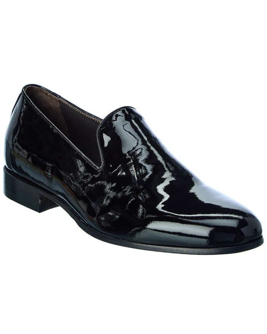 Shoes * | M By Bruno Magli Ellington Patent Loafer Men Black