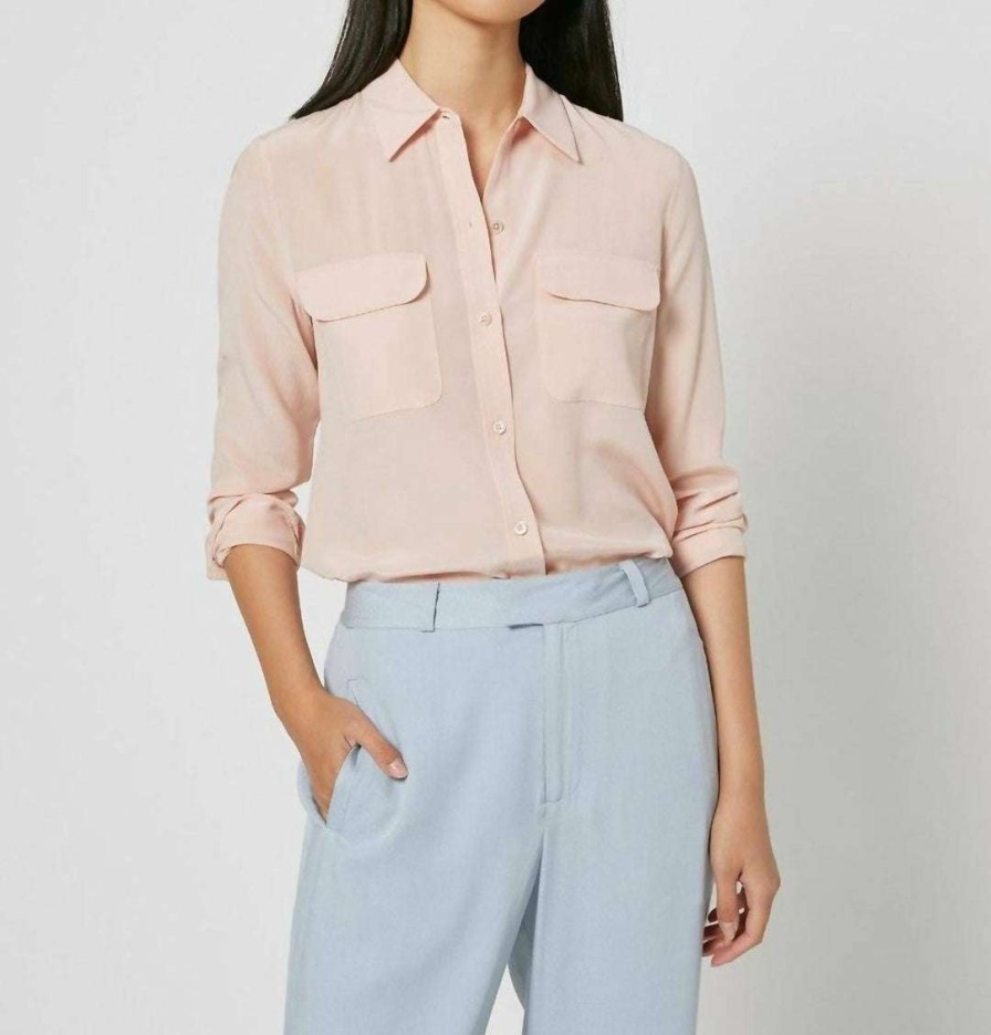 Clothing * | Equipment Slim Signature Silk Shirt In Women Rose Smoke