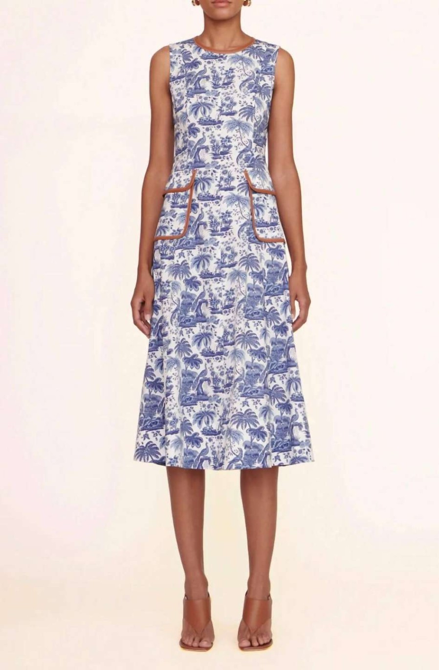 Clothing * | Staud Bait Dress In Women Blue Toile WhisHot