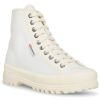 Shoes * | Superga 2636 Alpina Emrata Womens Canvas Lug Sole High-Top Sneakers White