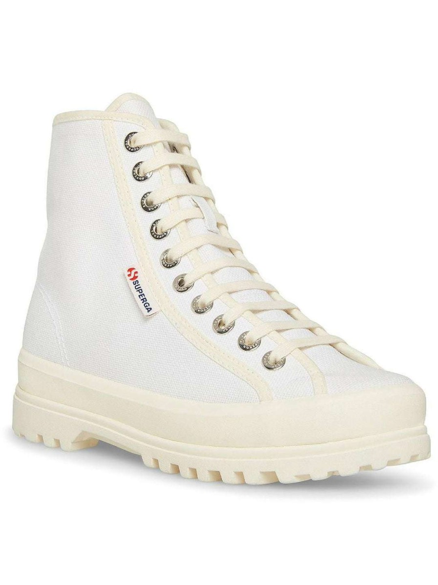 Shoes * | Superga 2636 Alpina Emrata Womens Canvas Lug Sole High-Top Sneakers White