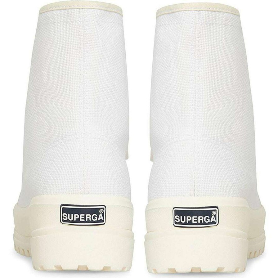 Shoes * | Superga 2636 Alpina Emrata Womens Canvas Lug Sole High-Top Sneakers White